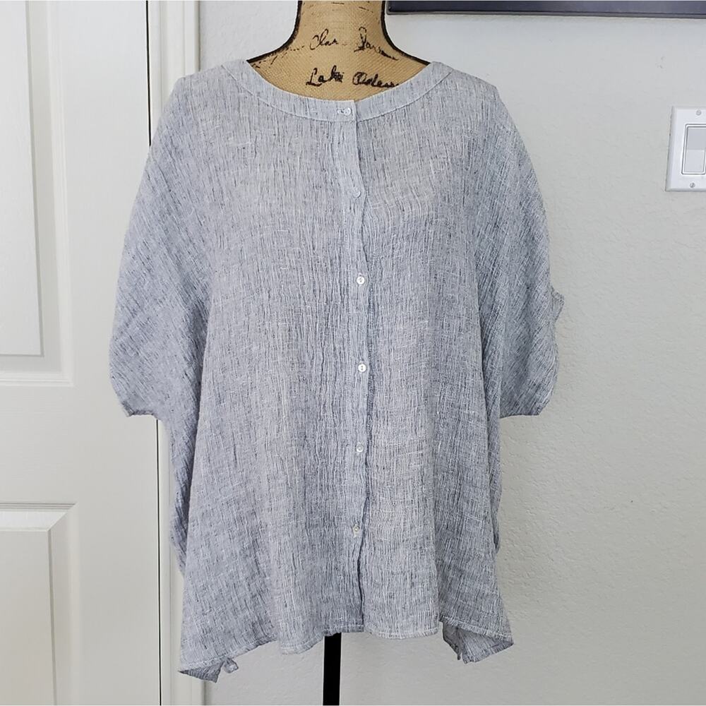 Tahari linen tunic sz M